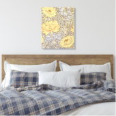 William Morris Chrysanthemum Mum Flowers Canvas Afdruk (Insitu (Slaapkamer))
