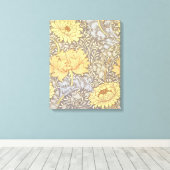 William Morris Chrysanthemum Mum Flowers Canvas Afdruk (Insitu (Houten vloer))