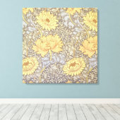 William Morris Chrysanthemum Mum Flowers Canvas Afdruk (Insitu (Houten vloer))