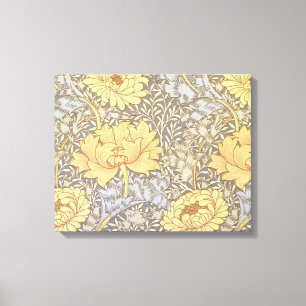 William Morris Chrysanthemum Mum Flowers Canvas Afdruk
