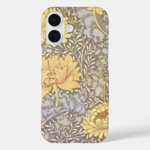 William Morris Chrysanthemum Mum Flowers iPhone 16 Hoesje