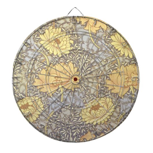 William Morris Chrysanthemum Mum Flowers Dartbord (Voorkant)