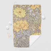 William Morris Chrysanthemum Mum Flowers Golfhanddoek (Insitu)