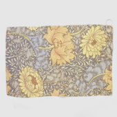 William Morris Chrysanthemum Mum Flowers Golfhanddoek (Horizontaal)