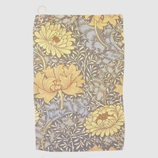 William Morris Chrysanthemum Mum Flowers Golfhanddoek (Voorkant)