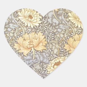 William Morris Chrysanthemum Mum Flowers Hart Sticker