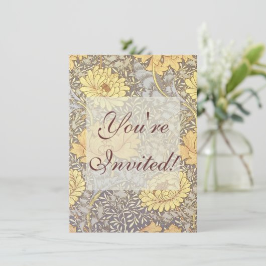 William Morris Chrysanthemum Mum Flowers Kaart (Staand voorkant)