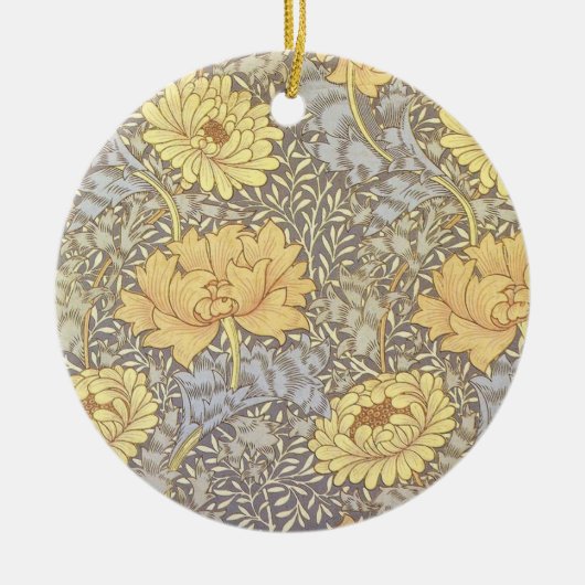 William Morris Chrysanthemum Mum Flowers Keramisch Ornament (Voorkant)
