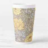 William Morris Chrysanthemum Mum Flowers Latte Mok (Voorkant)