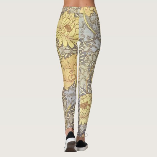 William Morris Chrysanthemum Mum Flowers Leggings (Achterkant)