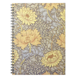 William Morris Chrysanthemum Mum Flowers Notitieboek