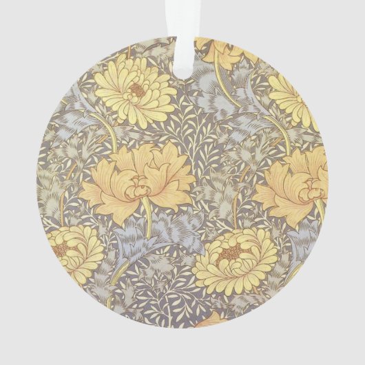 William Morris Chrysanthemum Mum Flowers Ornament (achterkant)