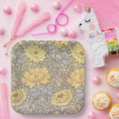 William Morris Chrysanthemum Mum Flowers Papieren Bordje (Feest)