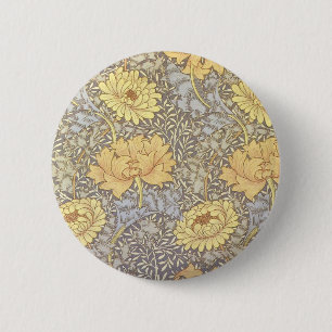 William Morris Chrysanthemum Mum Flowers Ronde Button 5,7 Cm