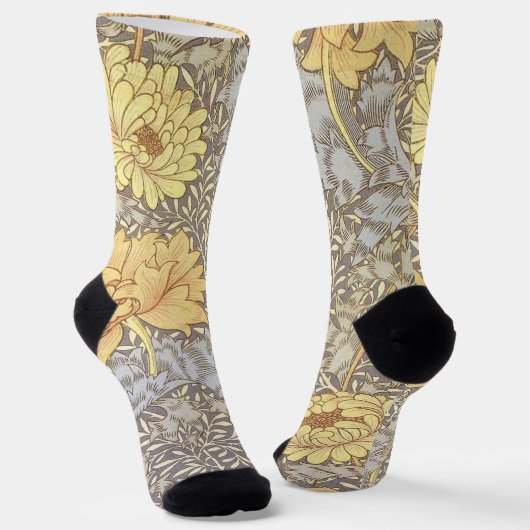 William Morris Chrysanthemum Mum Flowers Sokken (Gebogen)