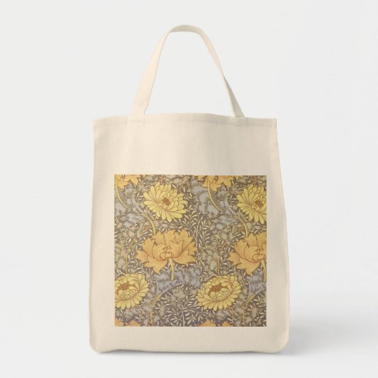 William Morris Chrysanthemum Mum Flowers Tote Bag (Voorkant)