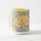 William Morris Chrysanthemum Mum Flowers Tweekleurige Koffiemok (Voorkant links)