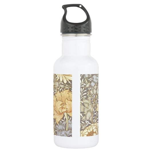 William Morris Chrysanthemum Mum Flowers Waterfles (Achterkant)