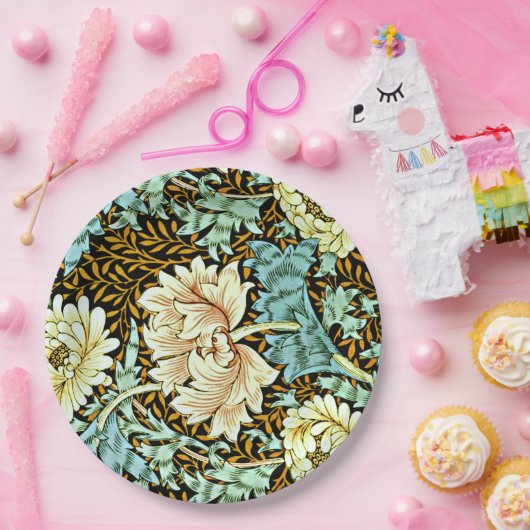William Morris - Chrysanthemum Papieren Bordje (Feest)
