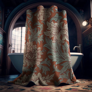 William Morris Chrysanthemum Patroon Douchegordijn