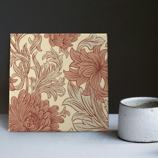 William Morris Chrysanthemum Patroon Keramiek Tege Tegeltje