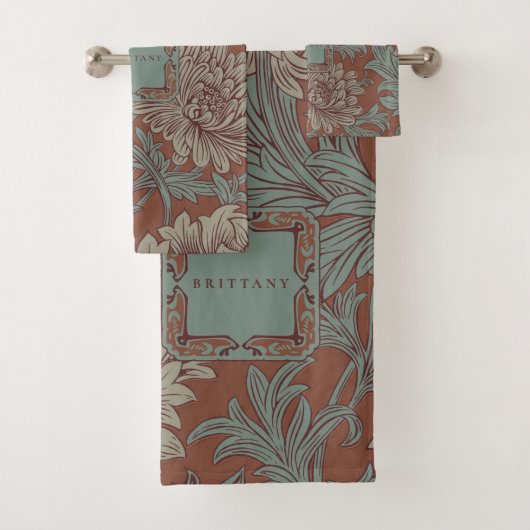 William Morris Chrysanthemum Pattern Bath Towel Se Bad Handdoek (Insitu)