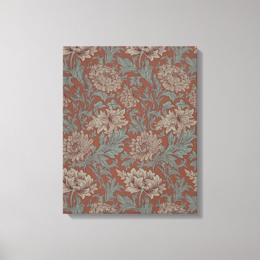 William Morris Chrysanthemum  Pattern Canvas Afdruk (Voorkant)