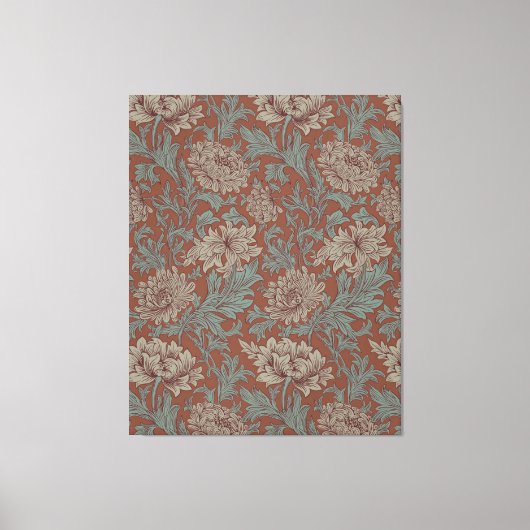 William Morris Chrysanthemum  Pattern Canvas Afdruk (Voorkant)
