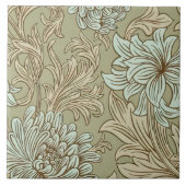 William Morris Chrysanthemum Pattern Ceramic Tile Tegeltje (Voorkant)
