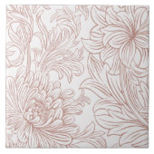 William Morris Chrysanthemum Pattern Ceramic Tile Tegeltje (Voorkant)