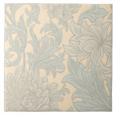 William Morris Chrysanthemum Pattern Ceramic Tile Tegeltje (Voorkant)