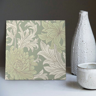 William Morris Chrysanthemum Pattern Ceramic Tile Tegeltje