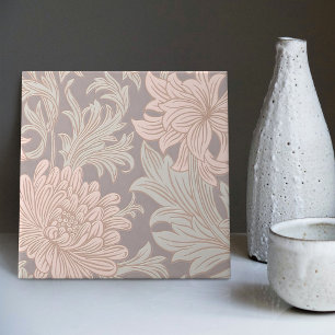 William Morris Chrysanthemum Pattern Ceramic Tile Tegeltje