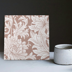William Morris Chrysanthemum Pattern Ceramic Tile Tegeltje