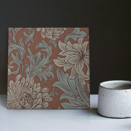 William Morris Chrysanthemum Pattern Ceramic Tile Tegeltje
