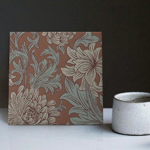 William Morris Chrysanthemum Pattern Ceramic Tile Tegeltje