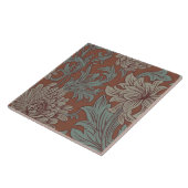 William Morris Chrysanthemum Pattern Ceramic Tile Tegeltje (Zijkant)
