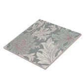 William Morris Chrysanthemum Pattern Ceramic Tile Tegeltje (Zijkant)