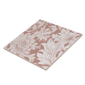 William Morris Chrysanthemum Pattern Ceramic Tile Tegeltje (Zijkant)