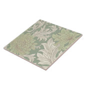 William Morris Chrysanthemum Pattern Ceramic Tile Tegeltje (Zijkant)