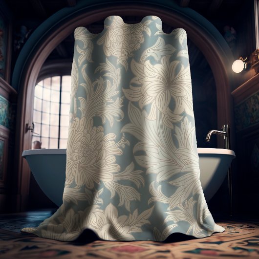 William Morris Chrysanthemum Pattern Douchegordijn