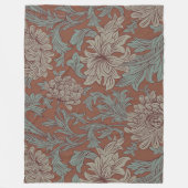 William Morris Chrysanthemum Pattern Fleece Blanke (Voorkant)