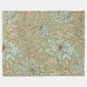 William Morris Chrysanthemum Pattern Fleece Blanke Deken (Voorkant (Horizontaal))