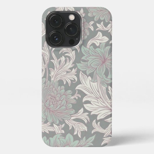 William Morris Chrysanthemum Pattern iPhone Case Hoesje (Achterkant)