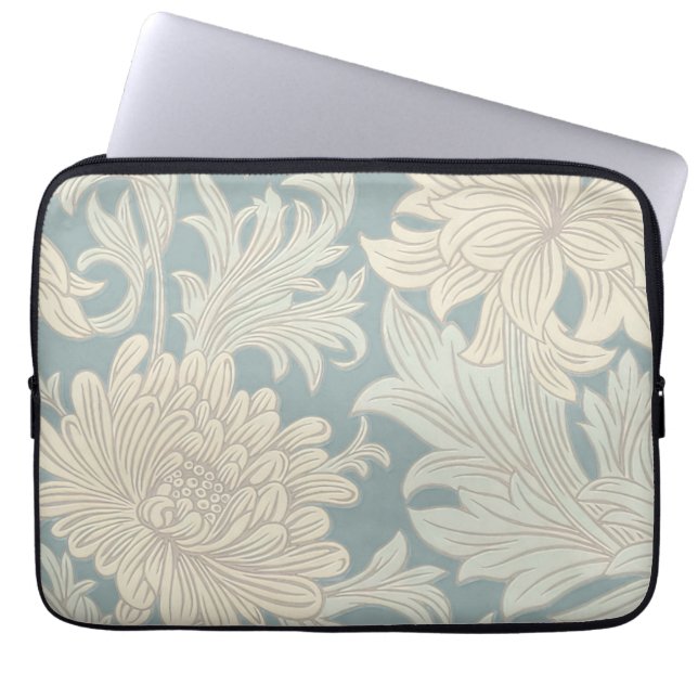 William Morris Chrysanthemum Pattern Laptop Sleeve (Voorkant)