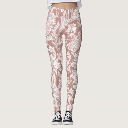 William Morris Chrysanthemum Pattern Leggings (Voorkant)