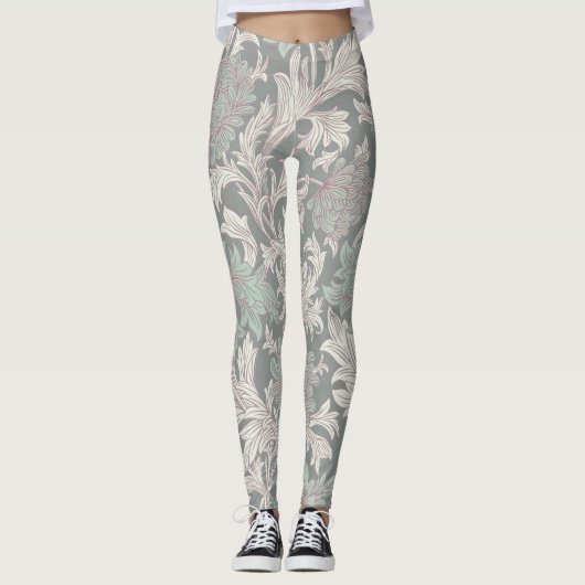 William Morris Chrysanthemum Pattern Leggings (Voorkant)
