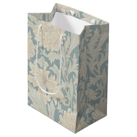 William Morris Chrysanthemum Pattern Medium Cadeauzakje (Voorkant Gekanteld)