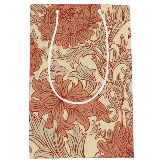 William Morris Chrysanthemum Pattern Medium Gift B Medium Cadeauzakje (Voorkant)