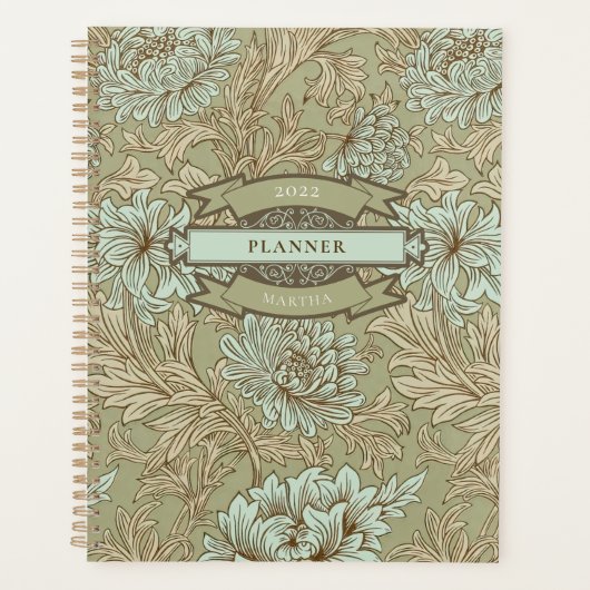 William Morris Chrysanthemum Pattern Planner (Voorkant)